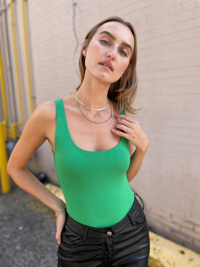 The Pink Door Tank Body Suit - Green