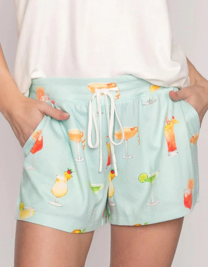 Pj Salvage Let’s Drink About It Shorts - Aqua