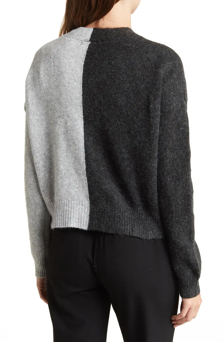 The Pink Door Grey & Black Crop Cardigan