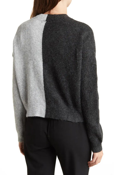 The Pink Door Grey & Black Crop Cardigan