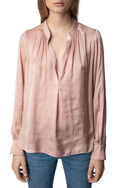 Zadig & Voltaire Tink Satin Blouse - Blush