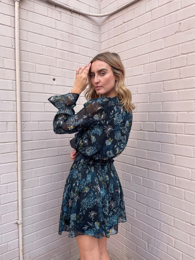 Bishop + Young Marmont Floral Print Boho Dress - Jasmine Teal