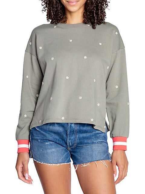 PJ Salvage Happy Vibes Daisy L/S Top - Olive