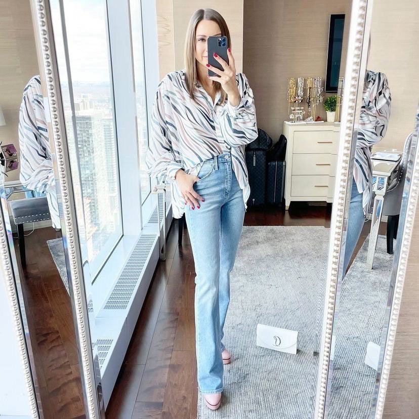 Molly Bracken Abstract Print Blouse