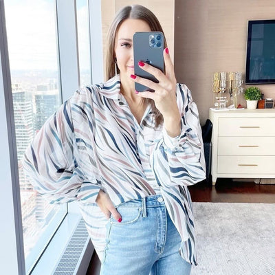 Molly Bracken Abstract Print Blouse