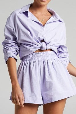THE PINK DOOR Oversized Short and Top Set - Lavender