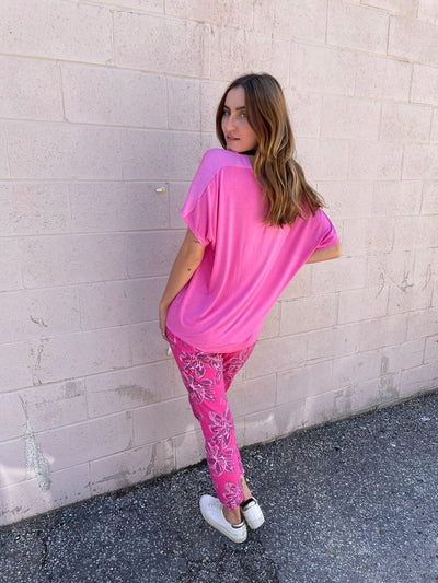 VENTI Palm Print Joggers - Pink