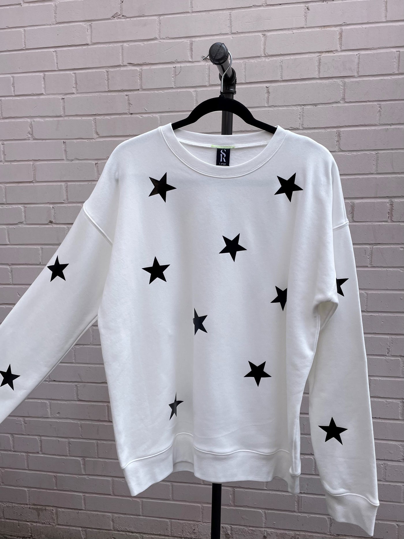 Style Reform White Sweatshirt w/ Black Stars