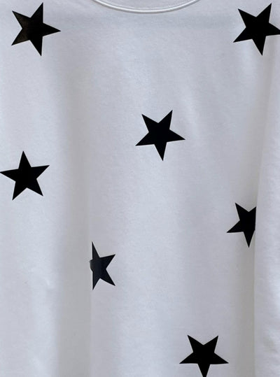 Style Reform White Sweatshirt w/ Black Stars