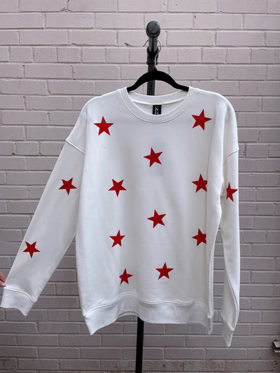 Style Reform White Sweatshirt w/ Red Stars