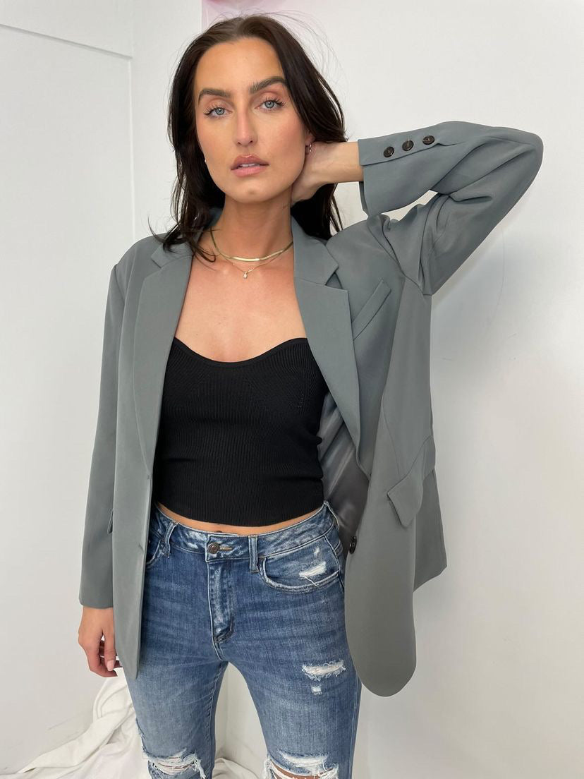 CRESCENT Oversized Blazer - Grey