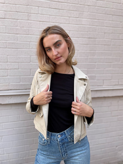 The Pink Door Moto Jacket Bone