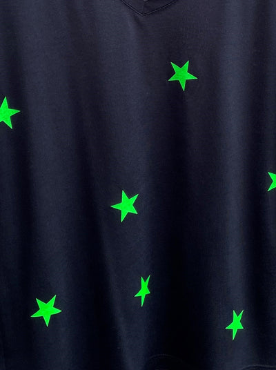 Style Reform Black Tee w/ Green Stars