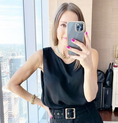 MINI Silky Satin Tank - Black