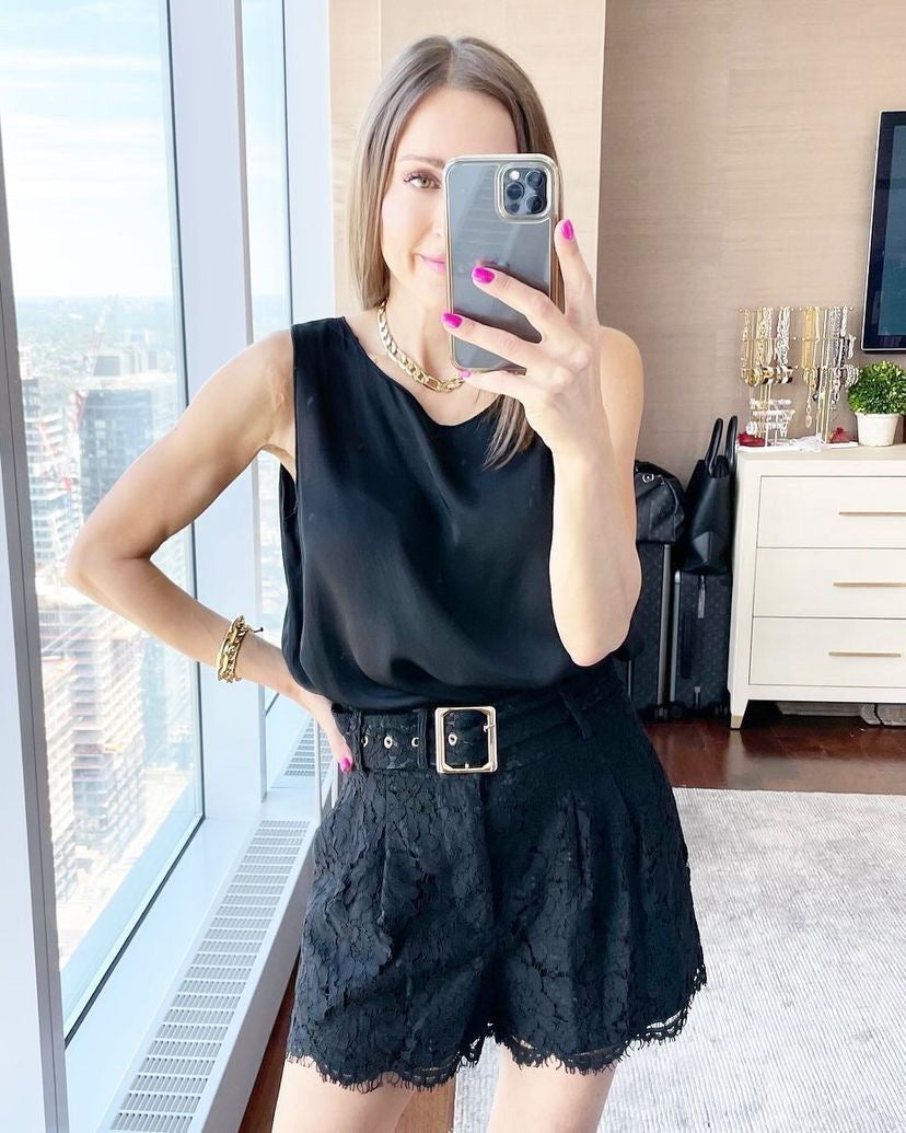 MINI Silky Satin Tank - Black