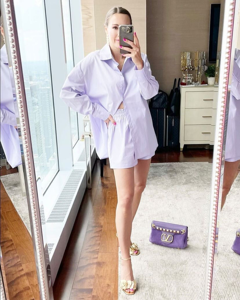 THE PINK DOOR Oversized Short and Top Set - Lavender