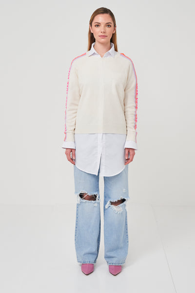 Brodie Love Sweat 2.0 Sweater - White/Soft Lilac