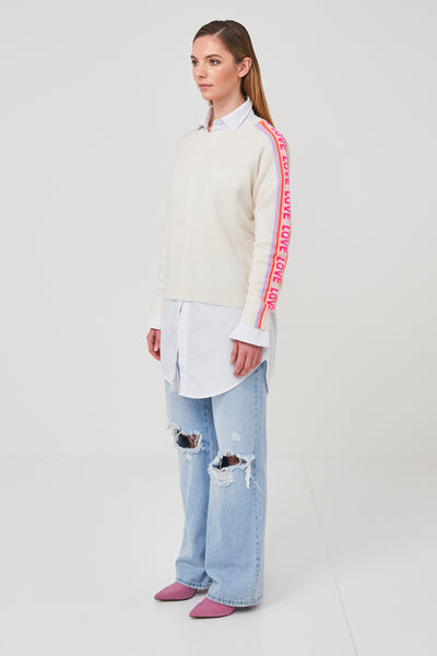 Brodie Love Sweat 2.0 Sweater - White/Soft Lilac