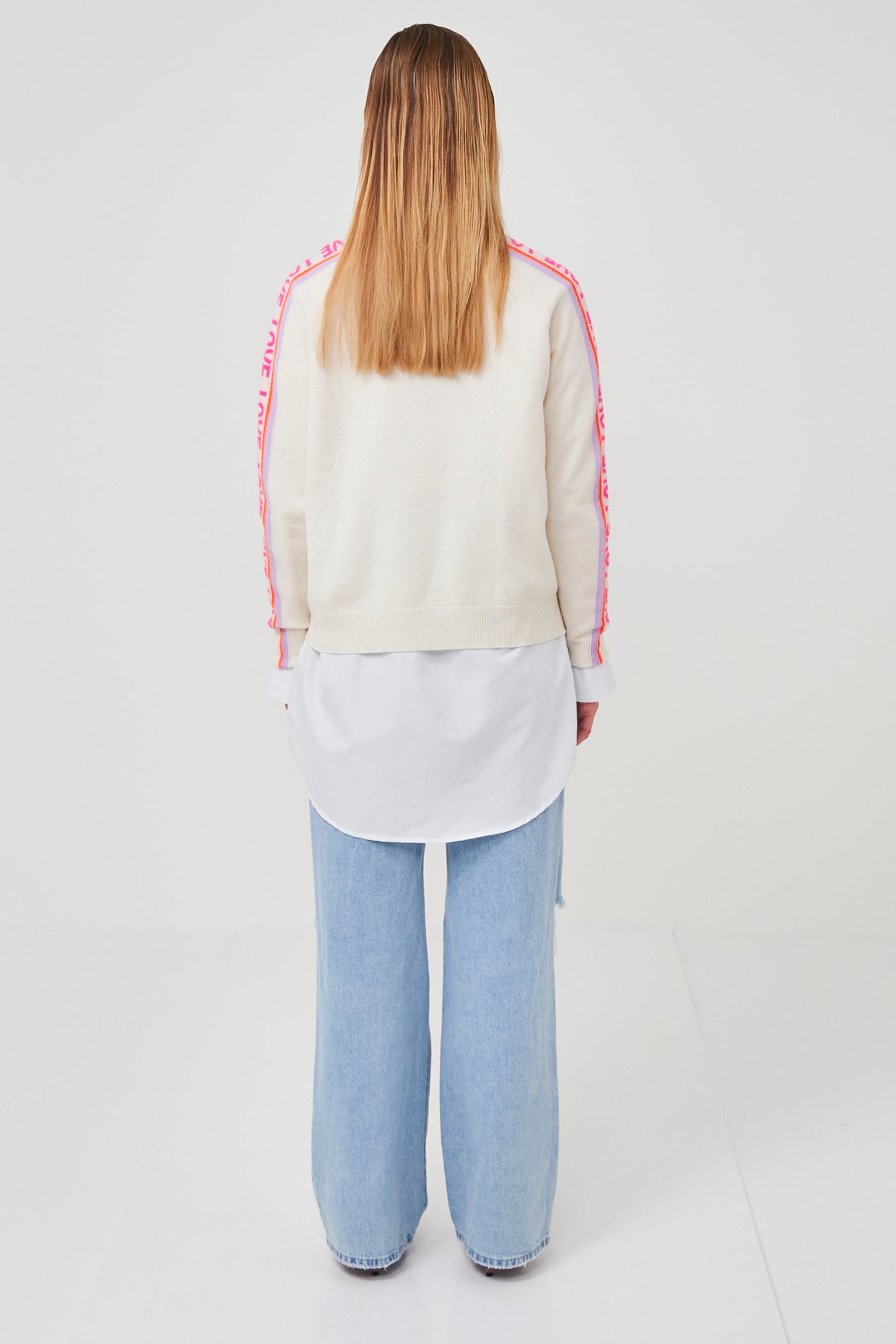 Brodie Love Sweat 2.0 Sweater - White/Soft Lilac