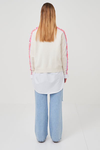 Brodie Love Sweat 2.0 Sweater - White/Soft Lilac
