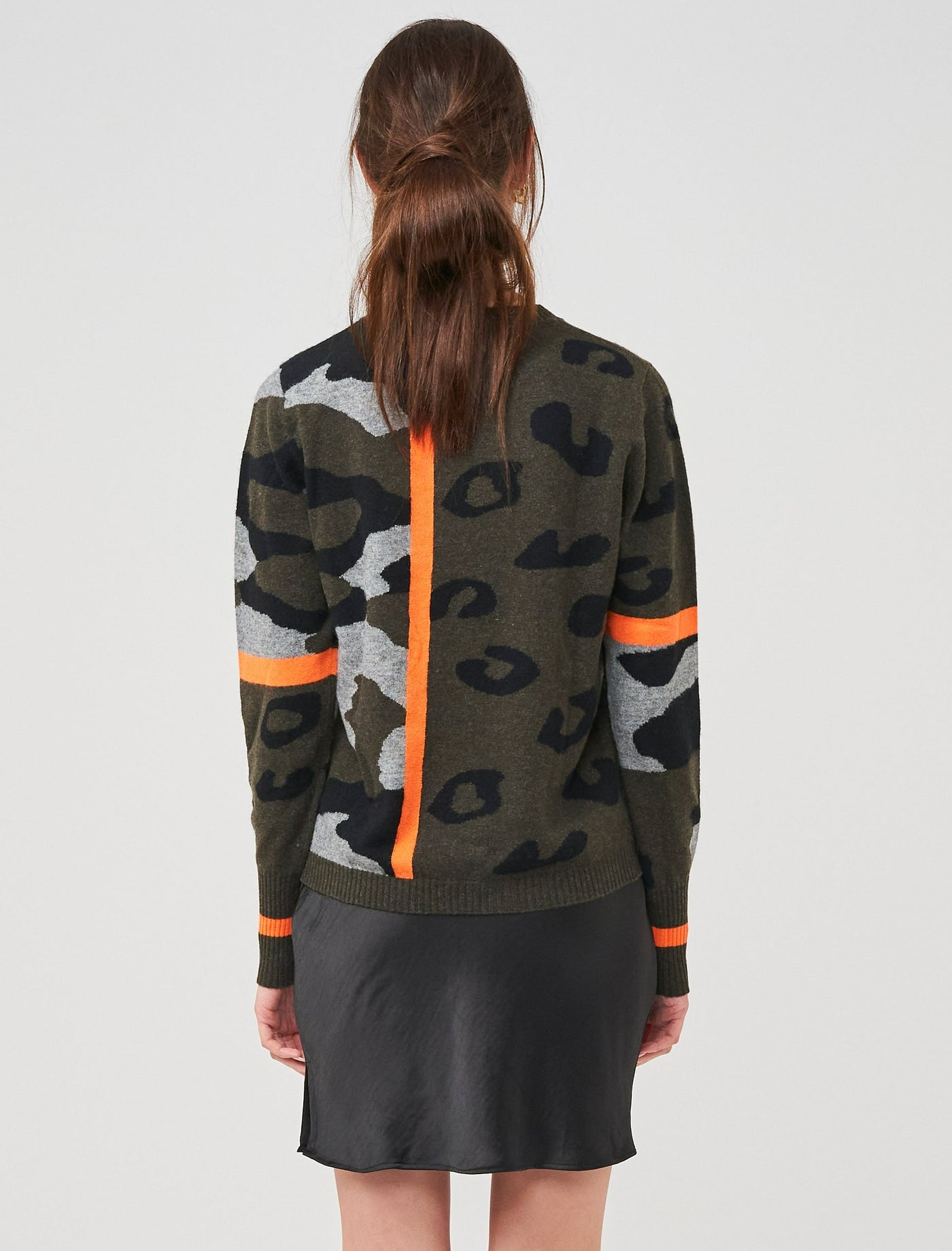 WISPR Avary Camo Sweater - Olive/Orange