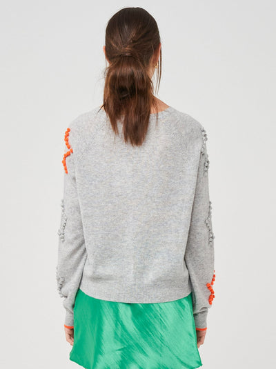 WISPR Bobble Star Pop Sweater - Grey/Orange