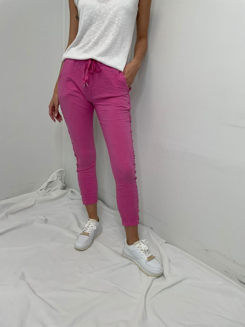 MINI Diamond Studded Joggers - Pink