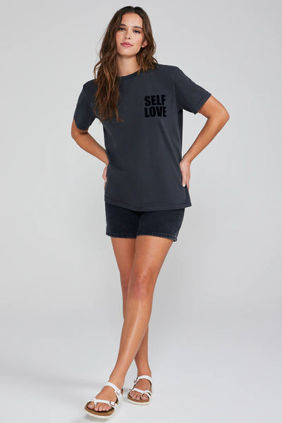 WILDFOX Self Love Ryan Ex BF Top - Washed Black