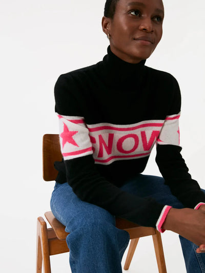 Brodie “Snow Babe” Roll Neck Sweater - Black/White