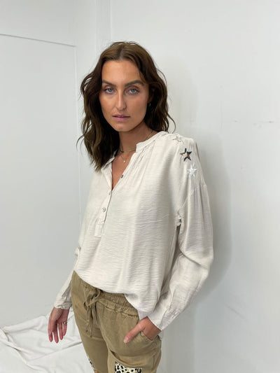 MINI Star on Shoulder Top - Beige