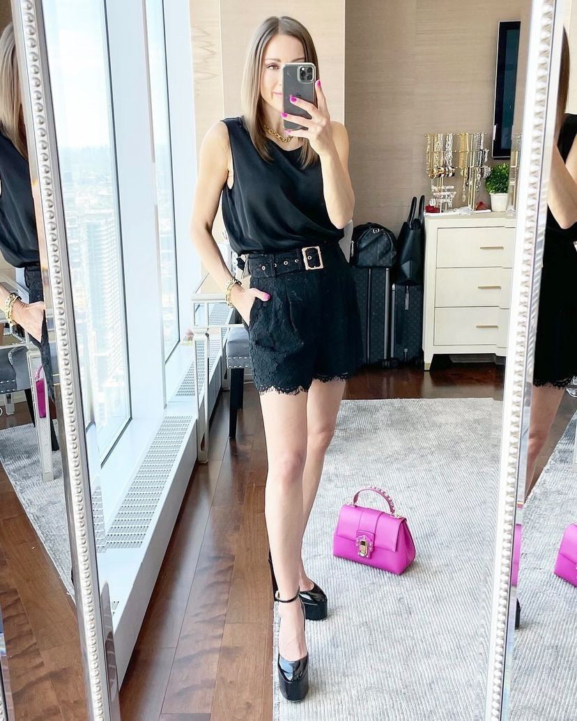 MINI Silky Satin Tank - Black