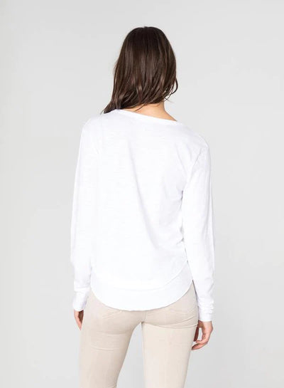 CHRLDR Ava Long Sleeve Mock Layer T-shirt - White