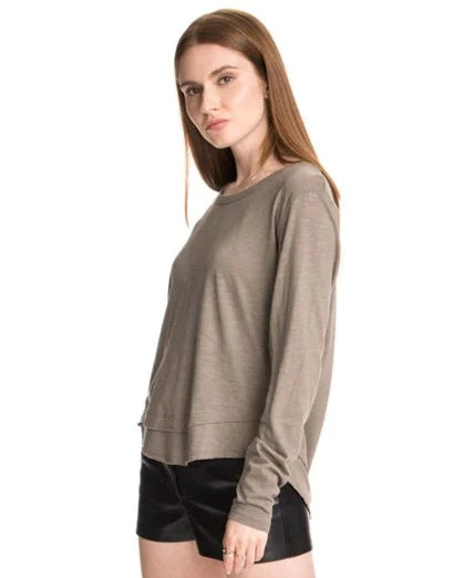 CHRLDR Ava Long Sleeve Mock Layer T-shirt - Olive