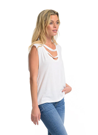 CHRLDR Cindy Multicollar Muscle T-shirt - White