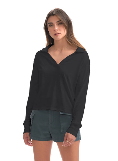 CHRLDR Alexis L/S Polo Shirt - Black