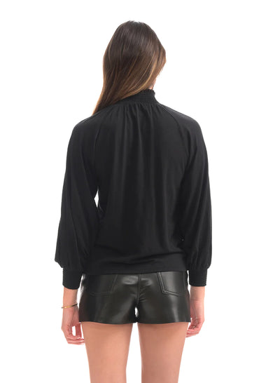 CHRLDR Radha Smocked Neck L/S Shirt - Black