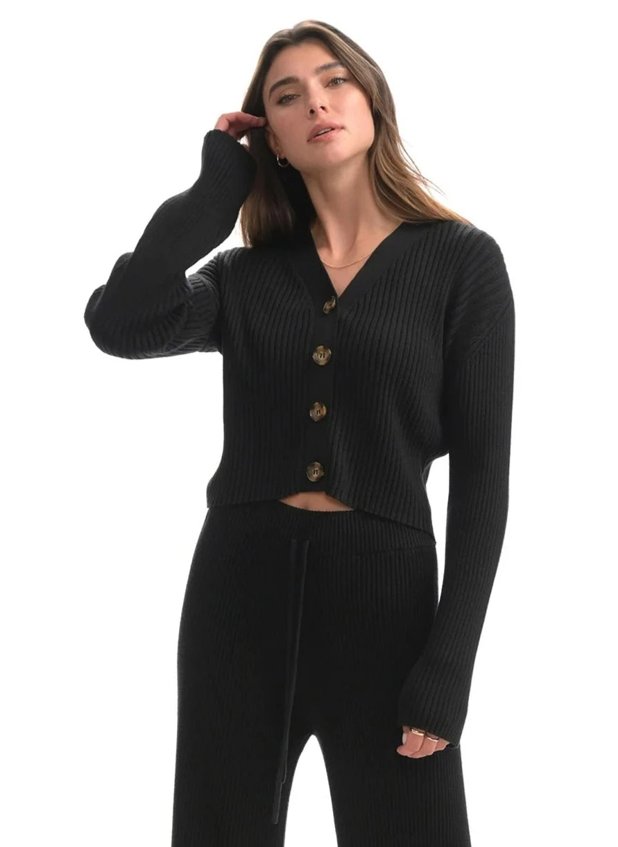 CHRLDR Cardibee Rib Knit Cardigan - Black
