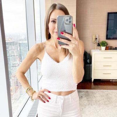 DYNAMIC Printed Jersey Bralette - White