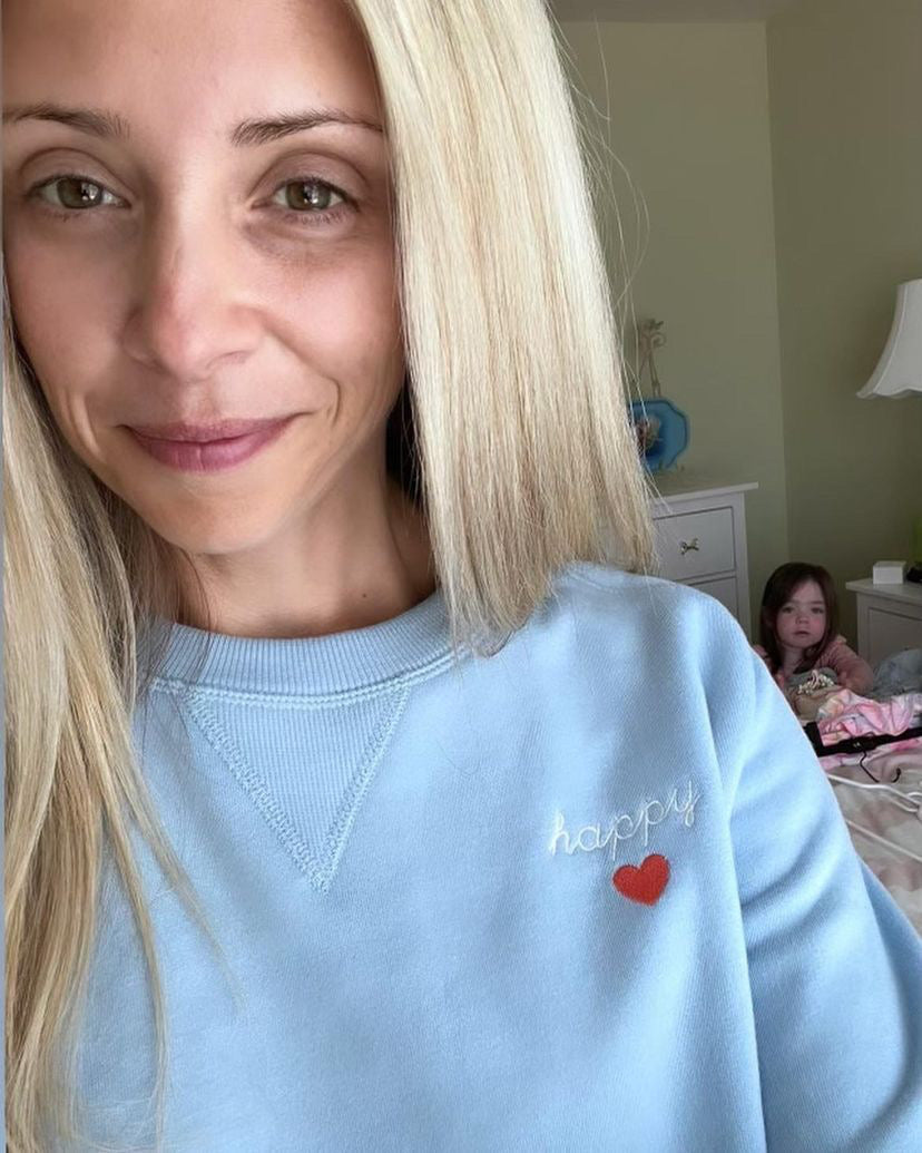 PJ Salvage L/S “Happy Days Are Here Happy “ - Icy Blue