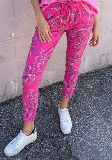 VENTI Palm Print Joggers - Pink