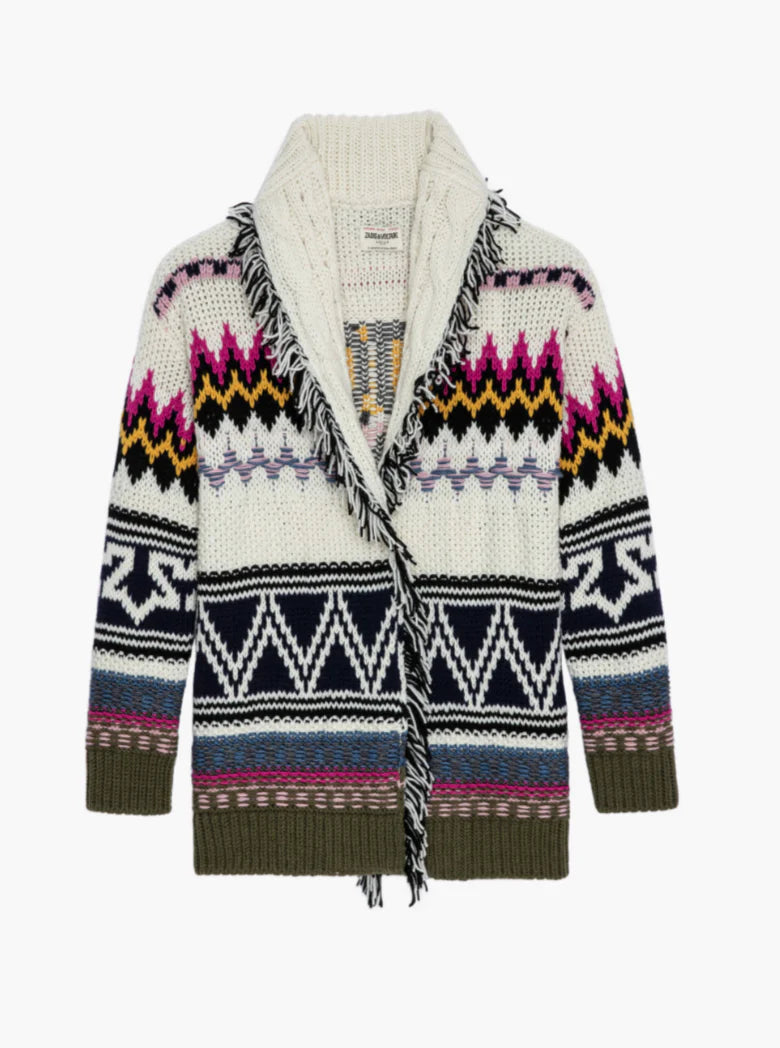 Zadig & Voltaire Wool Knit Long Cardigan - Multi Colour