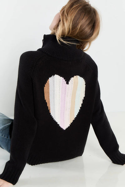 Lisa Todd Love Is Back Heart Knit Sweater - Black