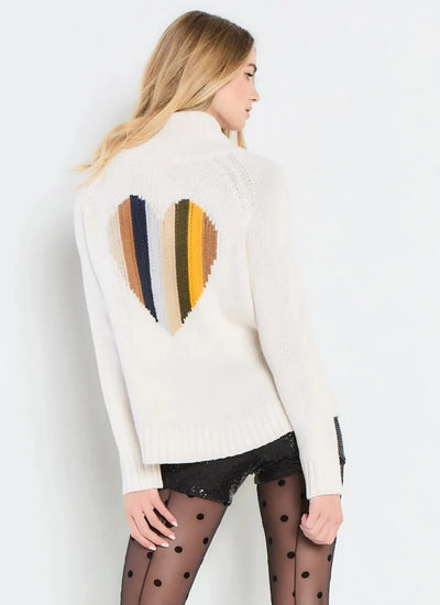 Lisa Todd Love Is Back Heart Knit Sweater - Snow