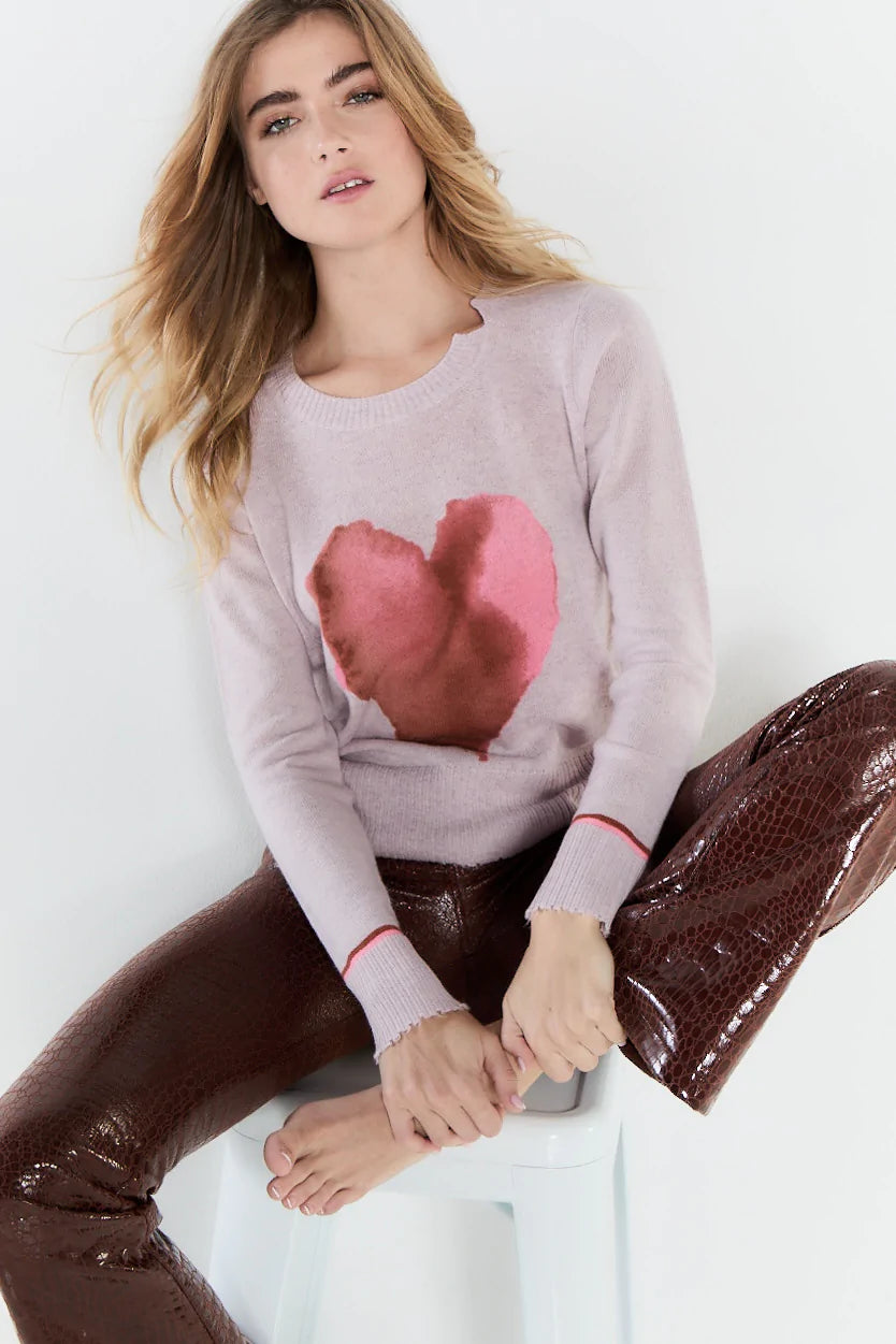 Lisa Todd Ice Breaker Heart Cashmere Sweater - Lilac Frost