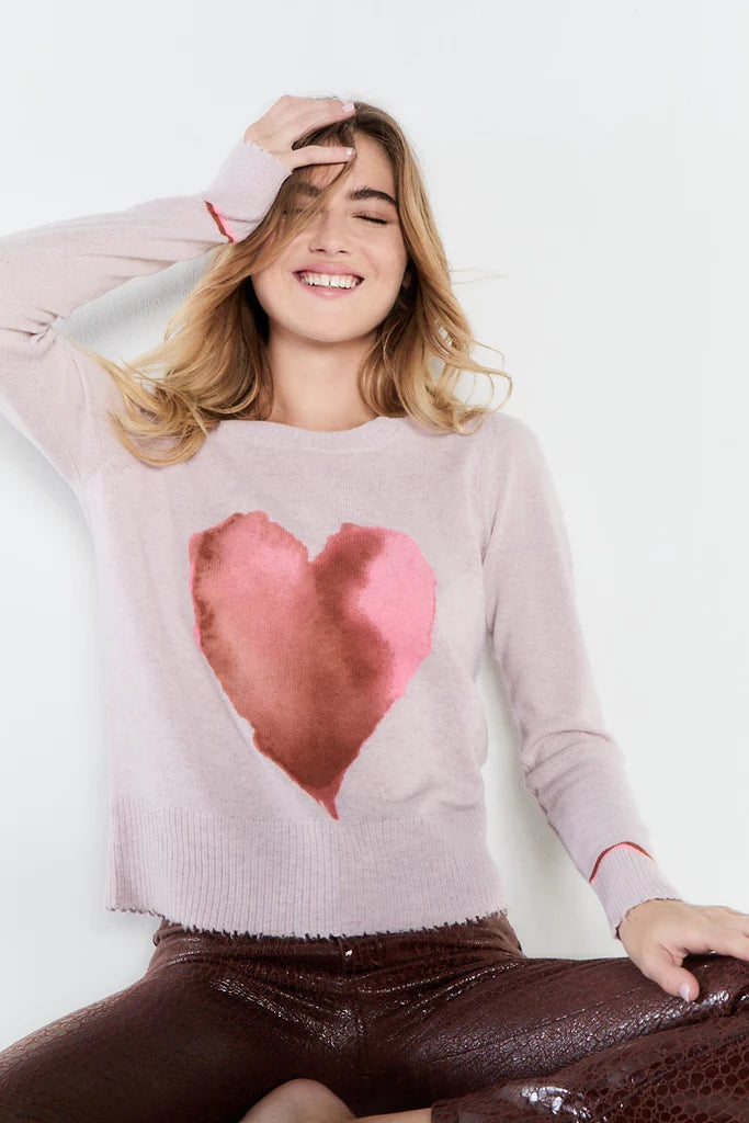 Lisa Todd Ice Breaker Heart Cashmere Sweater - Lilac Frost
