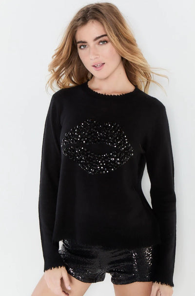 Lisa Todd Lip Service Embellished Sweater - Black