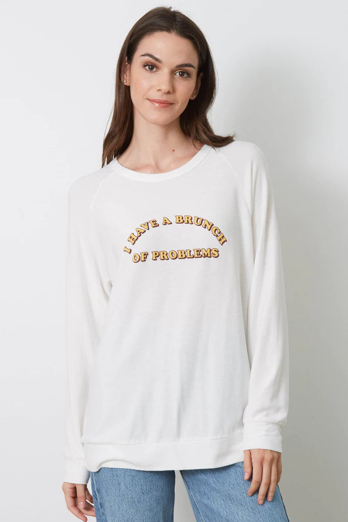 Good hYOUman “I Have A Brunch Of Problems” Sweatshirt - Natural