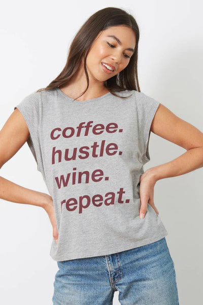 GoodhYOUman “Coffee Repeat” Tank - Heather Grey
