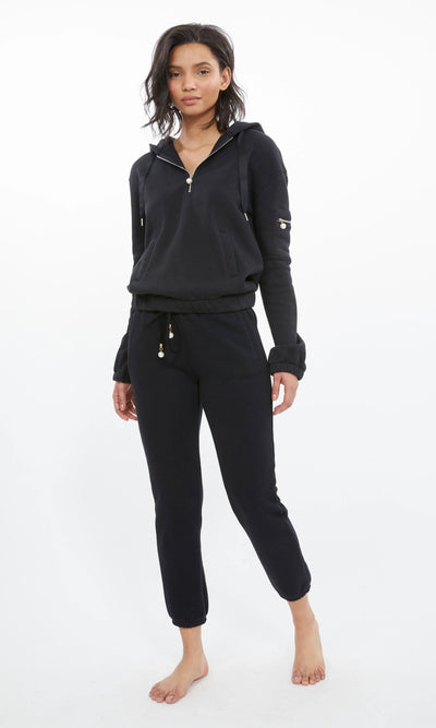 Generation Love Jackie Pearl Zipper Sweatshirt Black