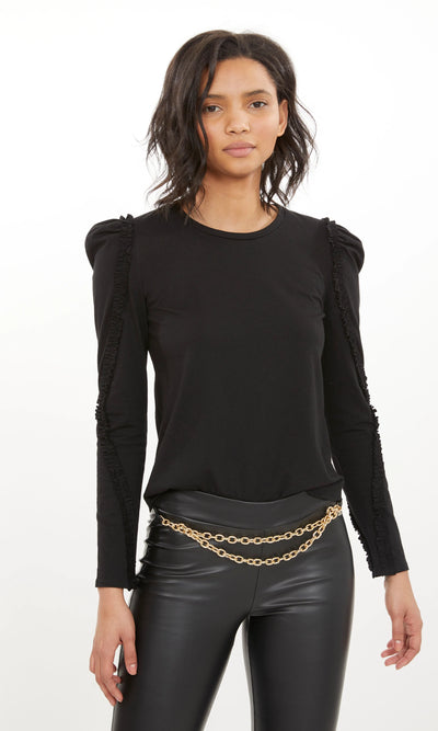 Generation Love Jamie Ruffle Top Black